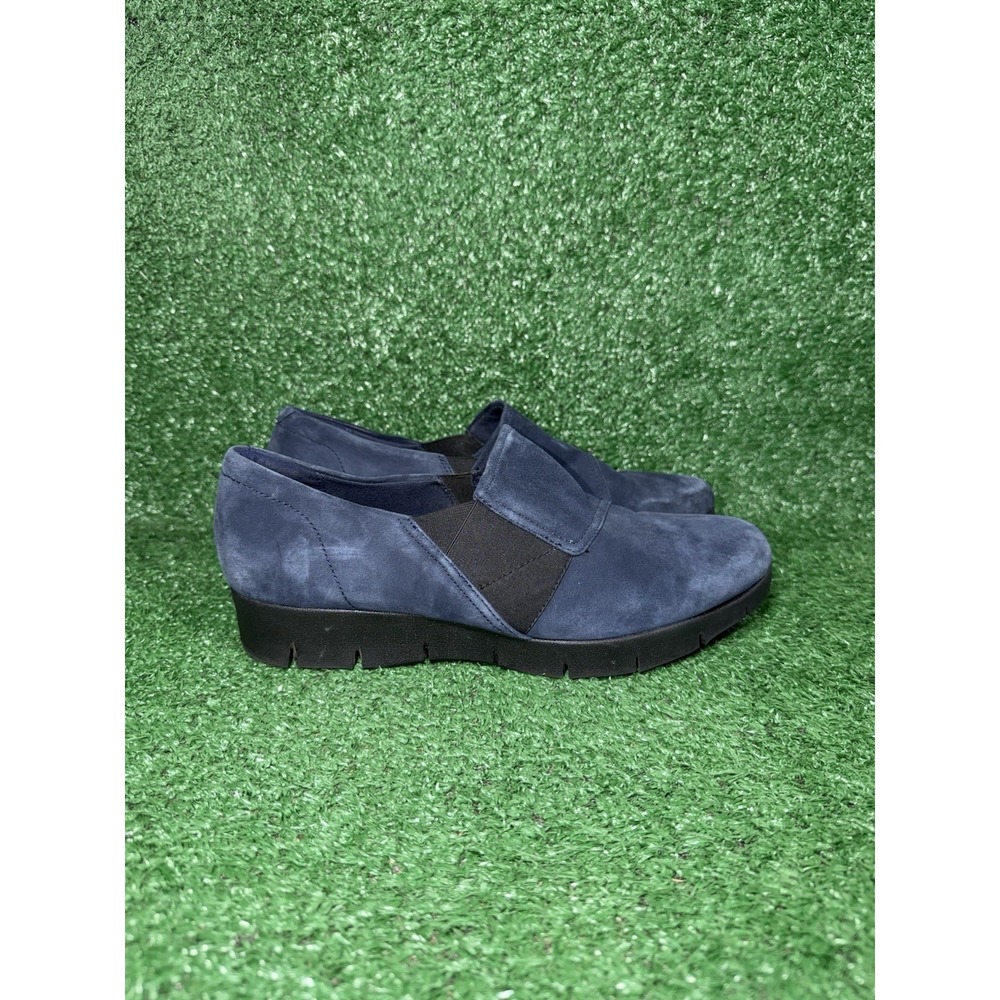 Clarks Artisan Womens Size 9 Blue Suede Daelyn Hill Slip On Shoes Wedge Sneakers